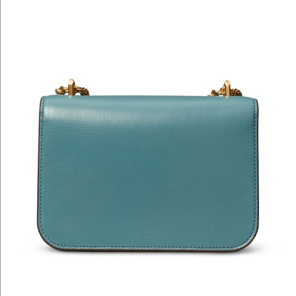 Tory Burch Eleanor Sm Leather CONVT XBODY. Brisk Blue/Gold.Leather Scratch. - Picture 4 of 4